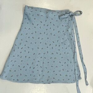 Brandy Melville Light Blue Wrap Skirt One Size